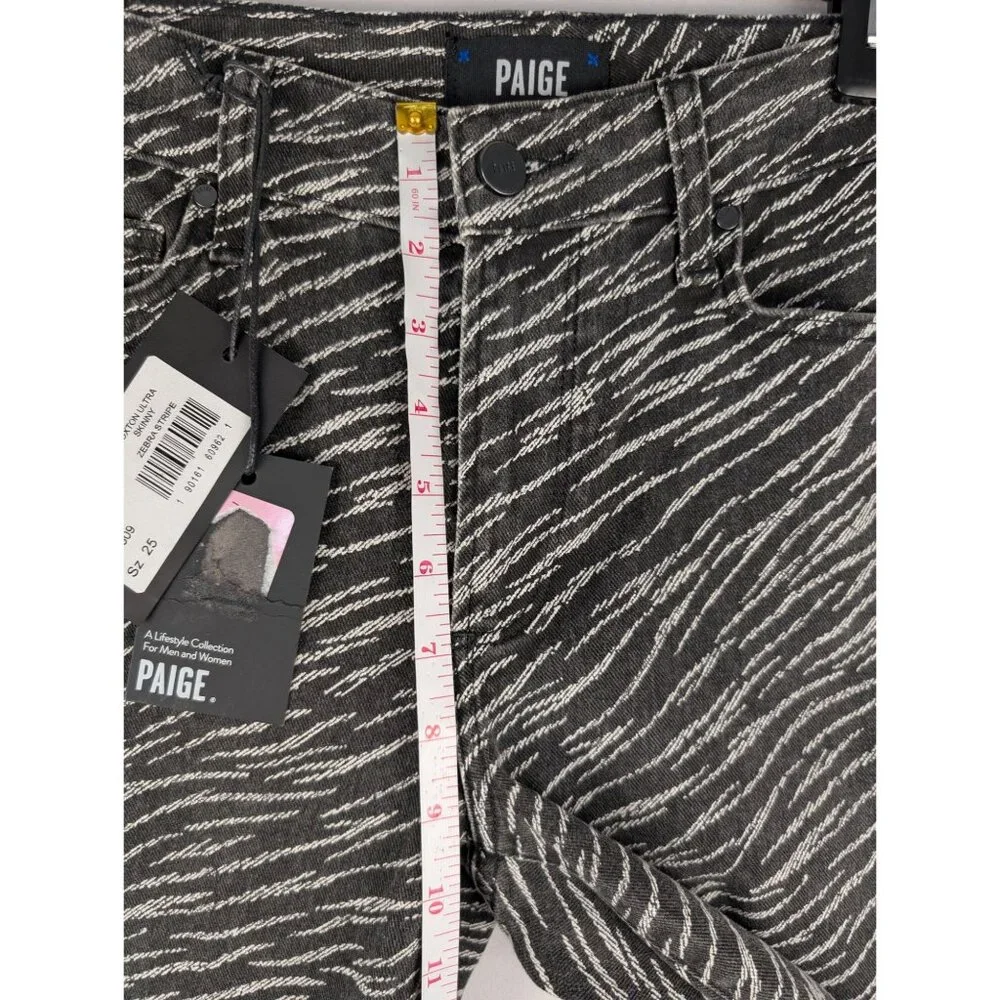 New Paige Jeans Womens‎ Size 25 Hoxton Ultra Skinny Black & White Zebra Print